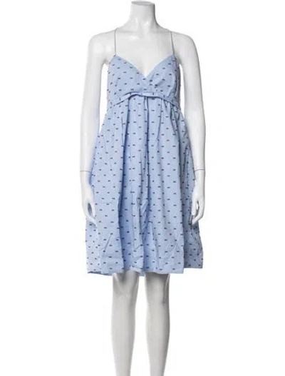 Pre-owned Victoria Beckham Printed Mini Dress In Blue/red