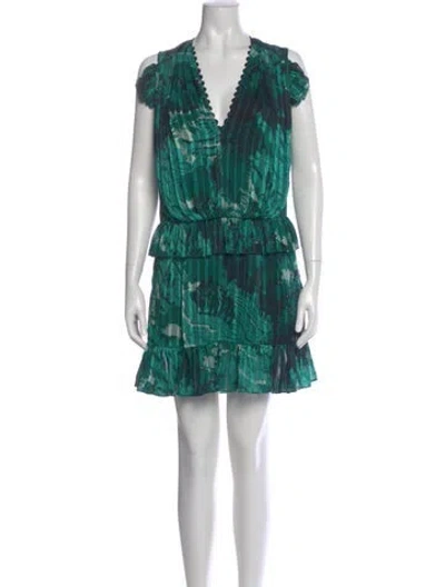 Pre-owned Victoria Beckham Printed Mini Dress In Green