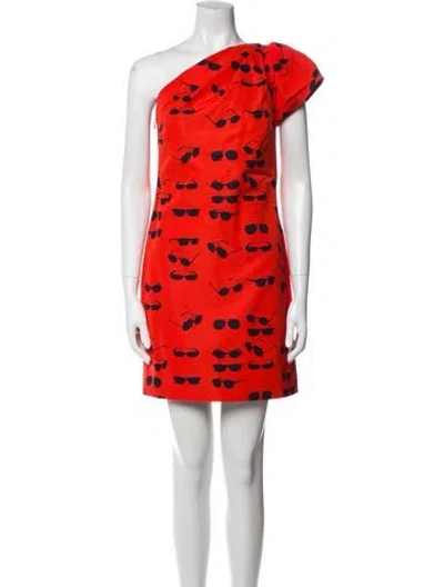 Pre-owned Victoria Beckham Printed Mini Dress In Red