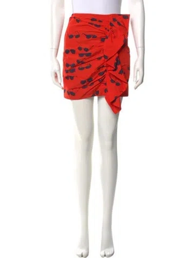 Pre-owned Victoria Beckham Printed Mini Skirt In Orange
