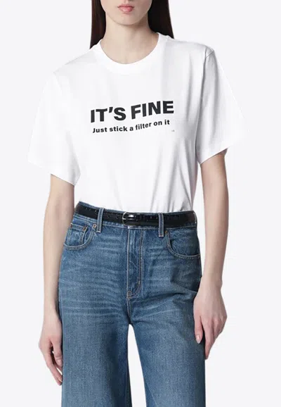 Victoria Beckham Printed Short-sleeved T-shirt In White