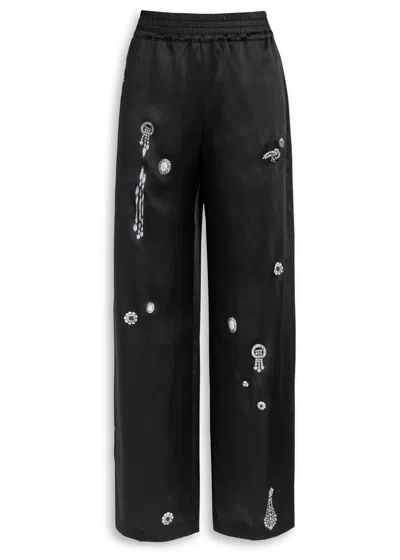Victoria Beckham Printed Silk Pyjama Trousers