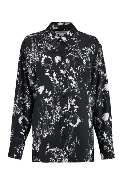 Victoria Beckham Printed Silk Shirt In Multi