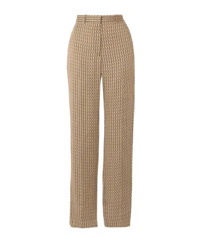 Victoria Beckham Printed Straight-leg Casual Pants In Burgundy