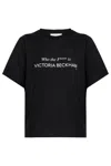 Victoria Beckham Printed Cotton Jersey T-shirt In Black