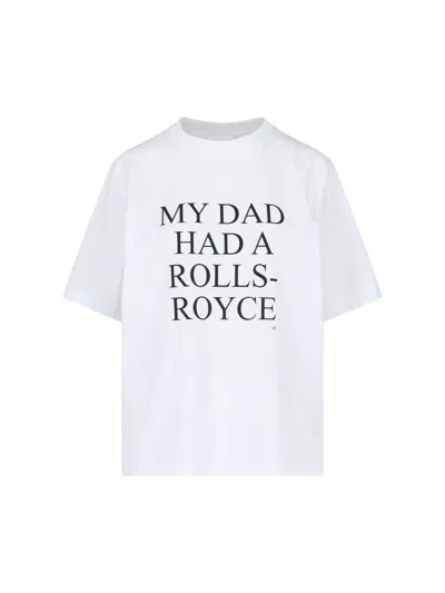 Victoria Beckham Graphic Print Relaxed Fit Short Sleeve Top In White