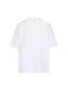 Victoria Beckham White Crewneck T-shirt With Slogan Print On The Front In Cotton Woman In White