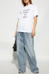 Victoria Beckham White T-shirt With Slogan Lettering On The Front In Cotton Woman In White