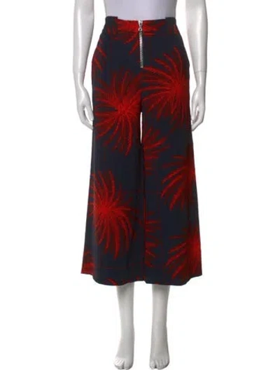 Pre-owned Victoria Beckham Printed Wide Leg Pants In Multi