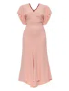Victoria Beckham Puff-sleeved Midi Dress