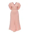 Victoria Beckham Puff-sleeved Midi Dress
