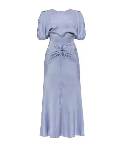 VICTORIA BECKHAM VICTORIA BECKHAM PUFF-SLEEVED RUCHED FLARED DRESS
