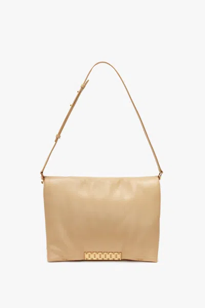 Victoria Beckham Puffy Jumbo Chain Pouch Bag In Sesame Leather