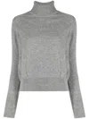 Victoria Beckham Knit Turtleneck Wool Jumper In Grey