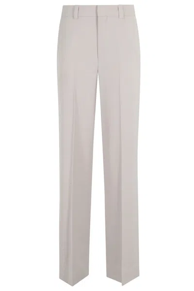 Victoria Beckham Pumice Classic Straight Leg Trousers In Neutral