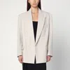 Victoria Beckham Pumice-coloured Double-breasted Jacket In White