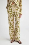 Victoria Beckham Womens Parakeet Blush Floral-print Silk-crepe Pyjama Trousers
