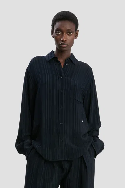 Victoria Beckham Pyjama Shirt In Navy In Blue