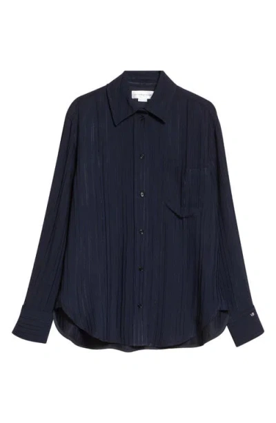 Victoria Beckham Pyjama Stripe Button-up Shirt In Blue