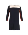 Victoria Beckham Quarter-sleeve Color Block Dress In Multicolor Acetate In Multi