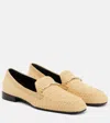 VICTORIA BECKHAM RAFFIA AND LEATHER LOAFERS