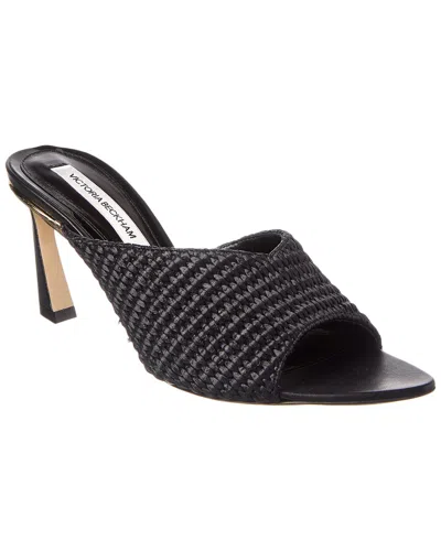 VICTORIA BECKHAM RAFFIA & LEATHER SANDAL