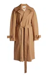 Victoria Beckham Raglan Cotton Trench Coat In Khaki