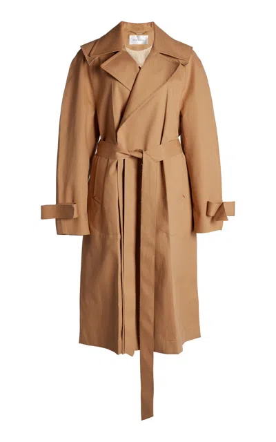 Victoria Beckham Raglan Cotton Trench Coat In Khaki
