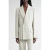 Victoria Beckham Raw Seam Wool Blend Blazer