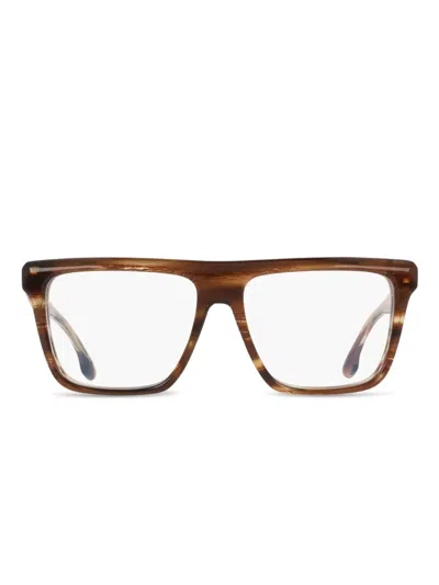 Victoria Beckham Rectangle-frame Glasses In Brown