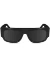 Victoria Beckham V Plaque 55mm Modified Rectangular Sunglasses In Black