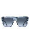 Victoria Beckham Rectangle-frame Sunglasses In Blue