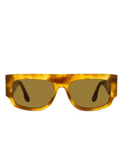 Victoria Beckham Rectangle-frame Sunglasses In Yellow