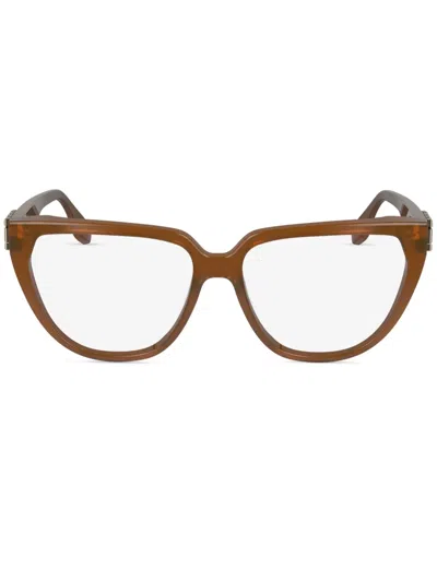 Victoria Beckham Rectangle-frame Glasses In Metallic