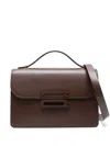 Victoria Beckham Rectangular Calfskin Shoulder Bag With Modern Clasp In Gray