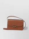 Victoria Beckham Rectangular Leather Shoulder Bag With Gold Strap In Orange