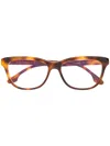 Victoria Beckham Rectangular Tortoiseshell Glasses In Brown
