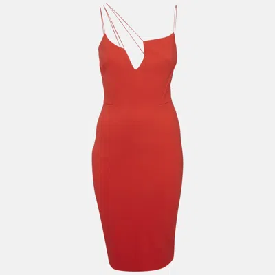 Pre-owned Victoria Beckham Red Crepe Bodycon Dress S