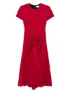 Victoria Beckham Red Draped Satin Midi Dress In White