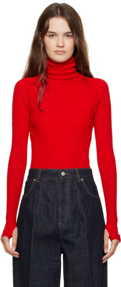 Victoria Beckham Red High Turtleneck In Pink
