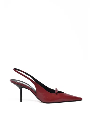 Victoria Beckham Red Leather Bow Slingback Pumps