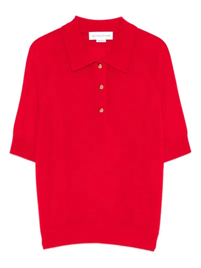 Victoria Beckham Red Ss Knit Polo