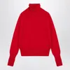 Victoria Beckham Wool Turtleneck Sweater In Red