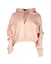 Victoria Beckham Reebok X  Cropped Hoodie In Peach Cotton In Pink