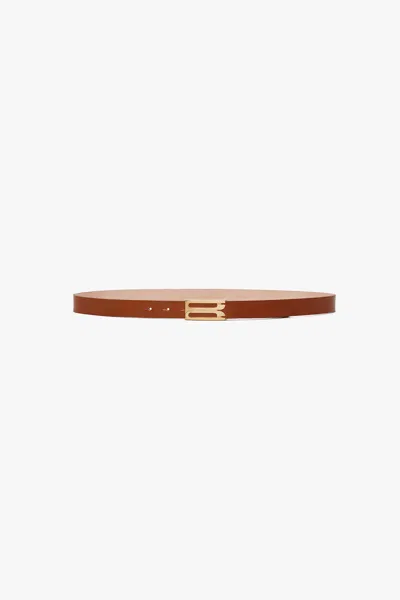Victoria Beckham Regular Dorian Belt In Tan Smooth Leather In Brown