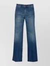 Victoria Beckham Regular Fit Trousers With 5 Pockets And Contrast Stitching In Blue