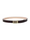 Victoria Beckham Black Calf Leather Belt With Gold-tone Buckle In Black