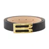 Victoria Beckham Textured Black Calf Leather Belt In Black