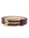 Victoria Beckham Regular Pin-buckle Belt In Burgundy