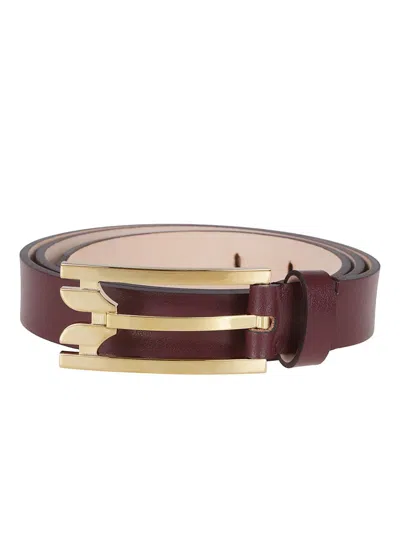 Victoria Beckham Regular Pin-buckle Belt In Burgundy